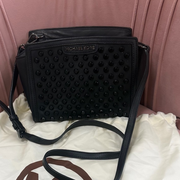 Michael Kors Handbags - Michael Kors Black Studded Leather Crossbody